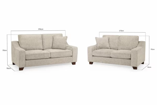 Nebraska Sofa Stone 3+2 Set, view 2