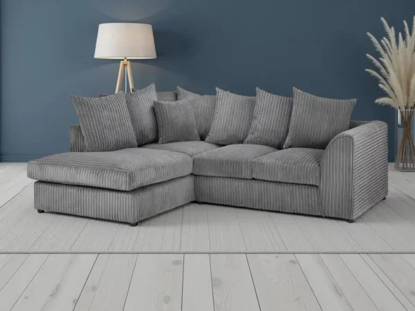 Harley Jumbo Sofa Grey Left Hand Facing Corner