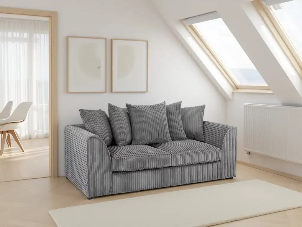 Harley Jumbo Sofa Grey 3 Seater
