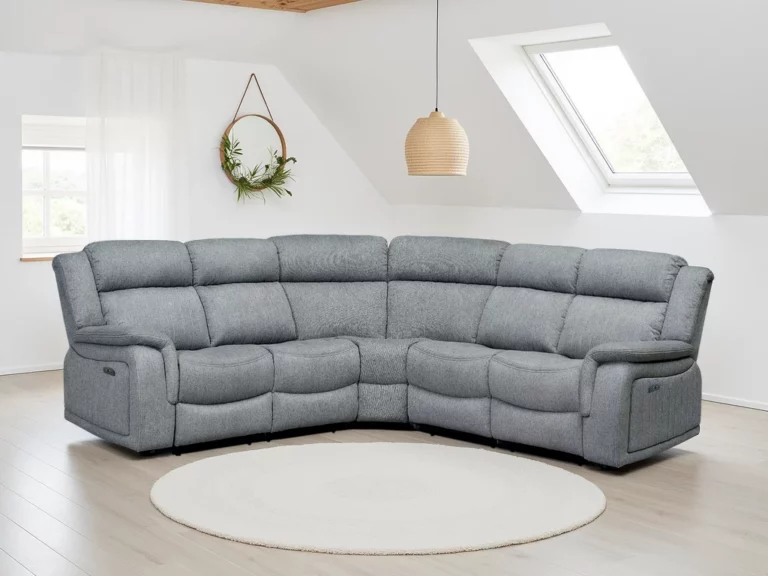 Linden Electric Recliner Sofa Grey Large Corner