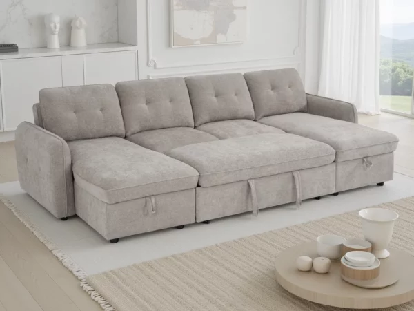 Moscow Sofabed Beige U Shape Corner, view 3