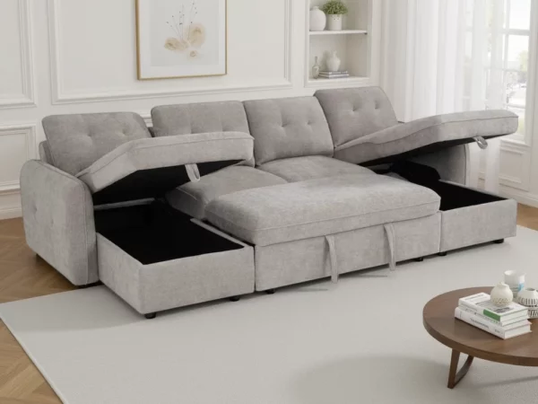 Moscow Sofabed Beige U Shape Corner, view 2