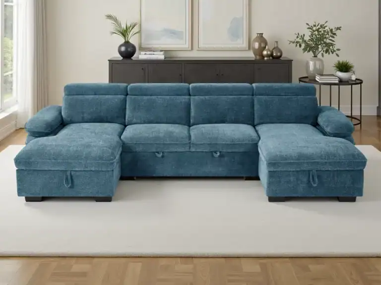 Hudson Sofabed Blue U Shape Corner