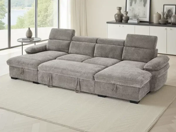 Hudson Sofabed Grey U Shape Corner, view 3