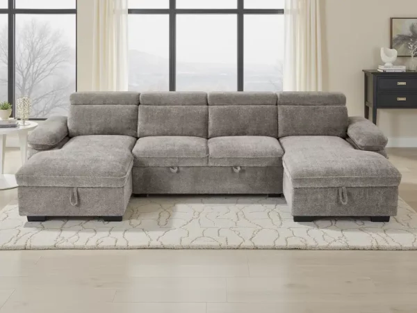 Hudson Sofabed Grey U Shape Corner