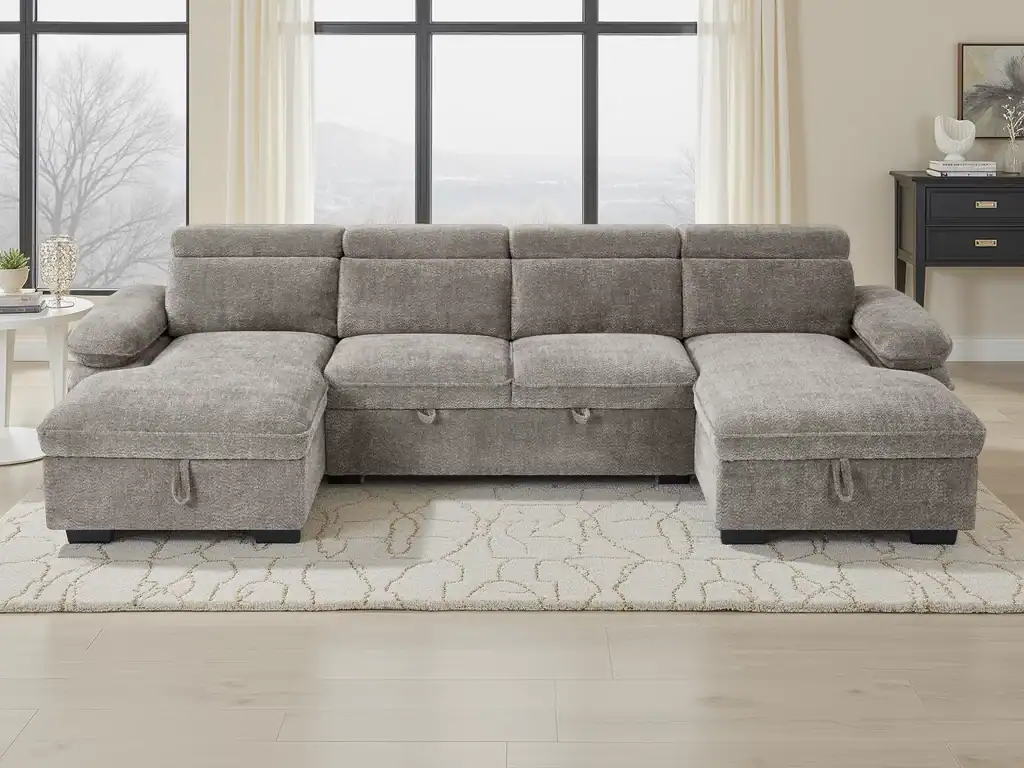 Hudson Sofabed Grey U Shape Corner