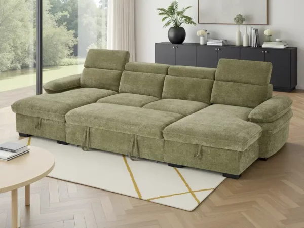Hudson Sofabed Green U Shape Corner, view 3