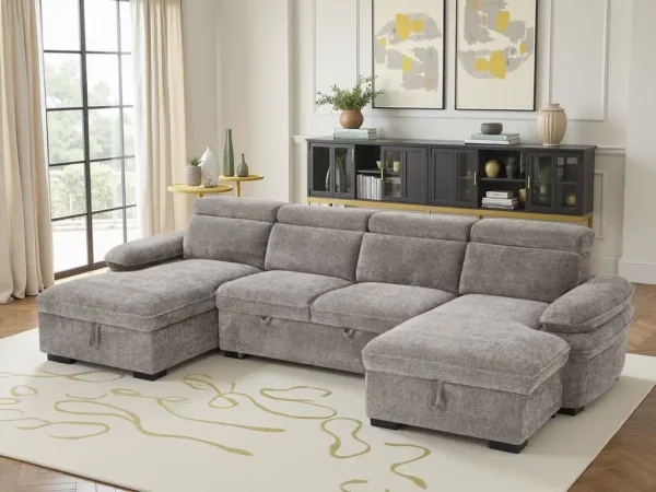 Hudson Sofabed Grey U Shape Corner, view 4