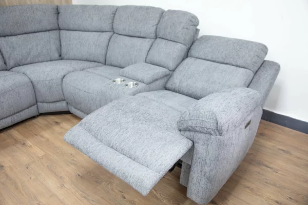 Owen Electric Recliner Sofa Grey Large Corner, view 8