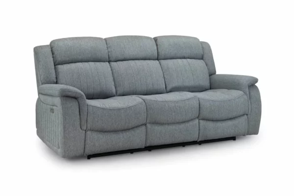 Linden Electric Recliner Sofa Grey 3 Seater, view 3