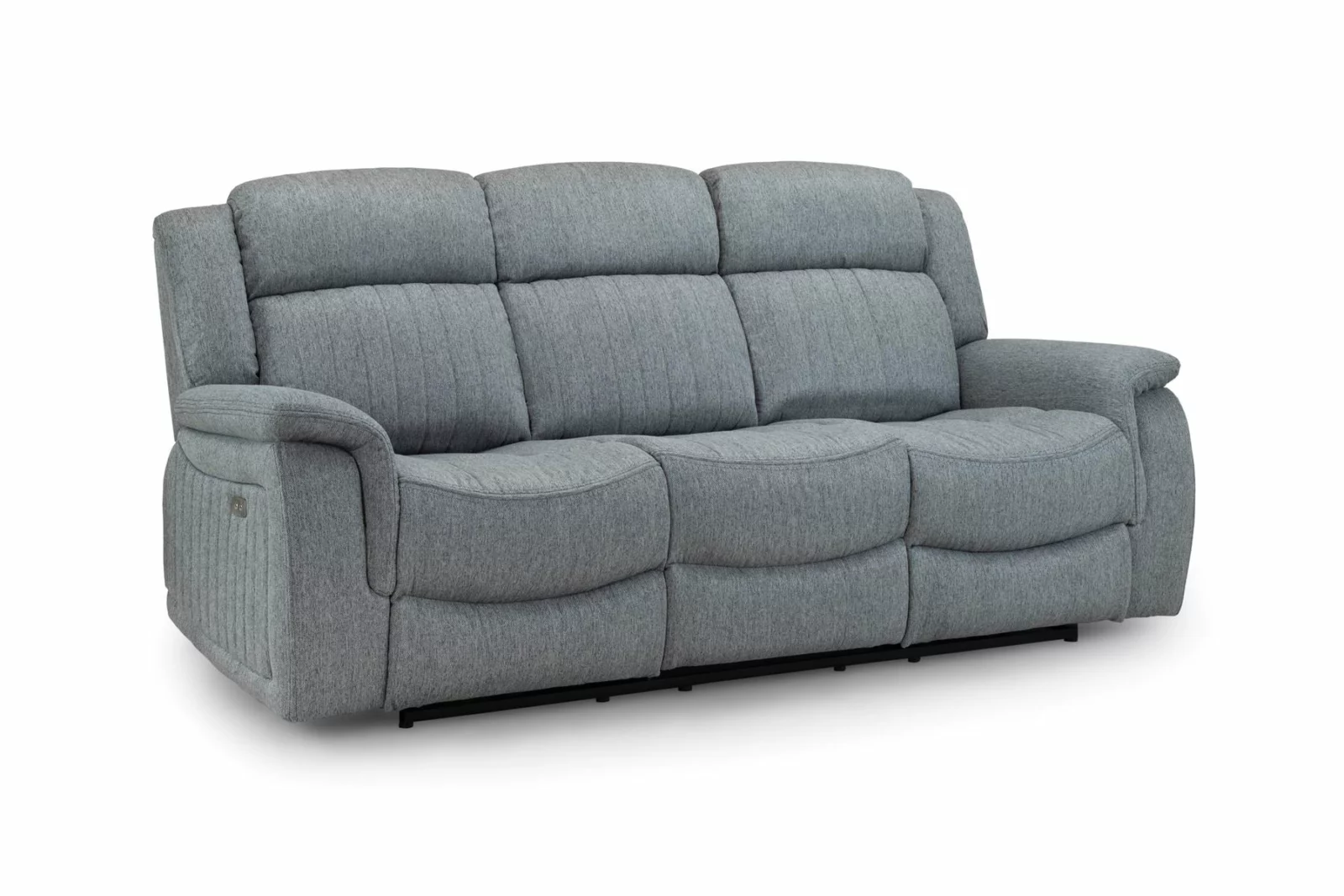 Linden Electric Recliner Sofa Grey 3 Seater, view 3