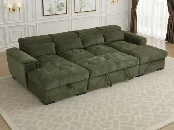 Alaya Sofabed Green U Shape Corner, view 5