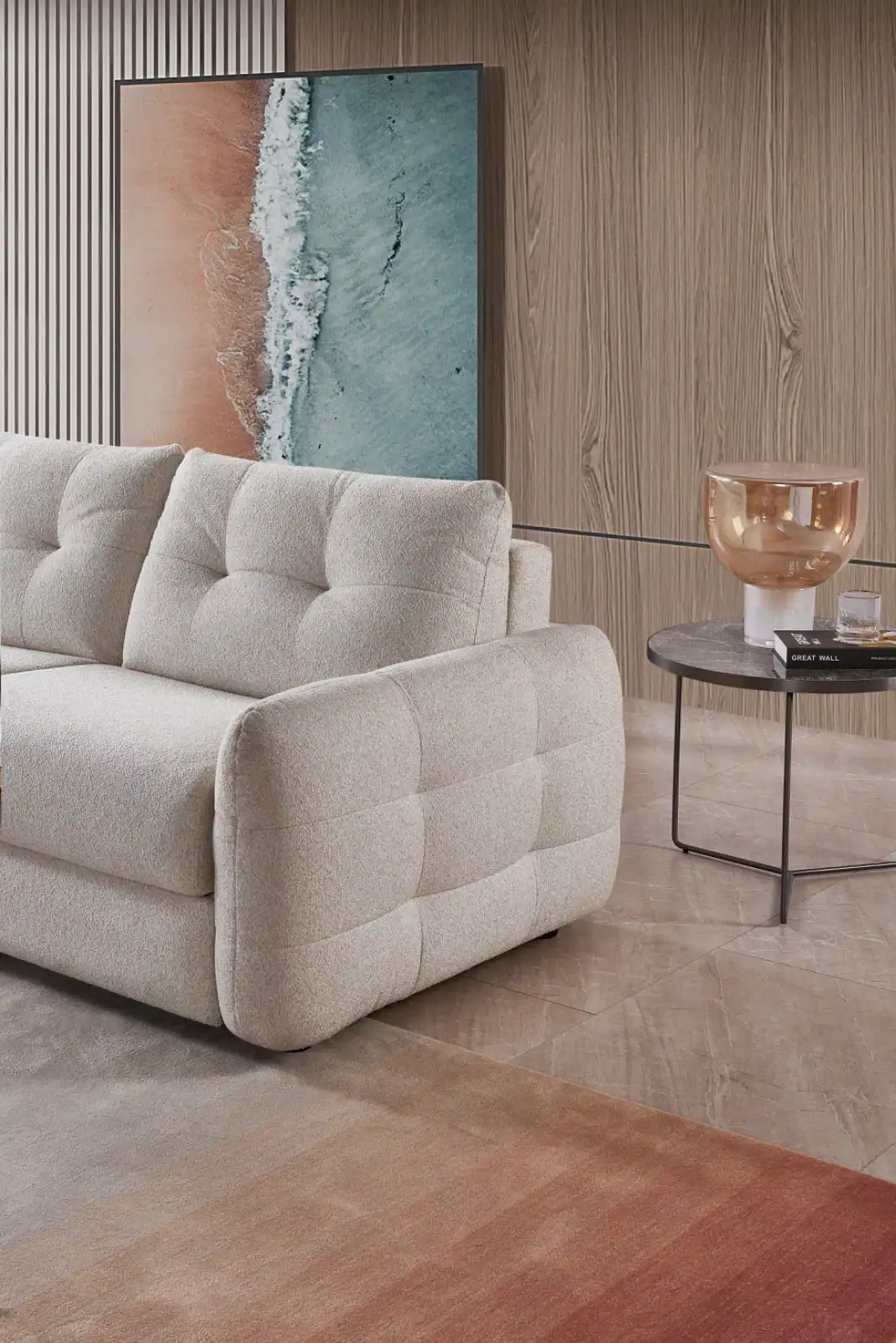 Athens Sofabed Beige 3 Seater, view 4