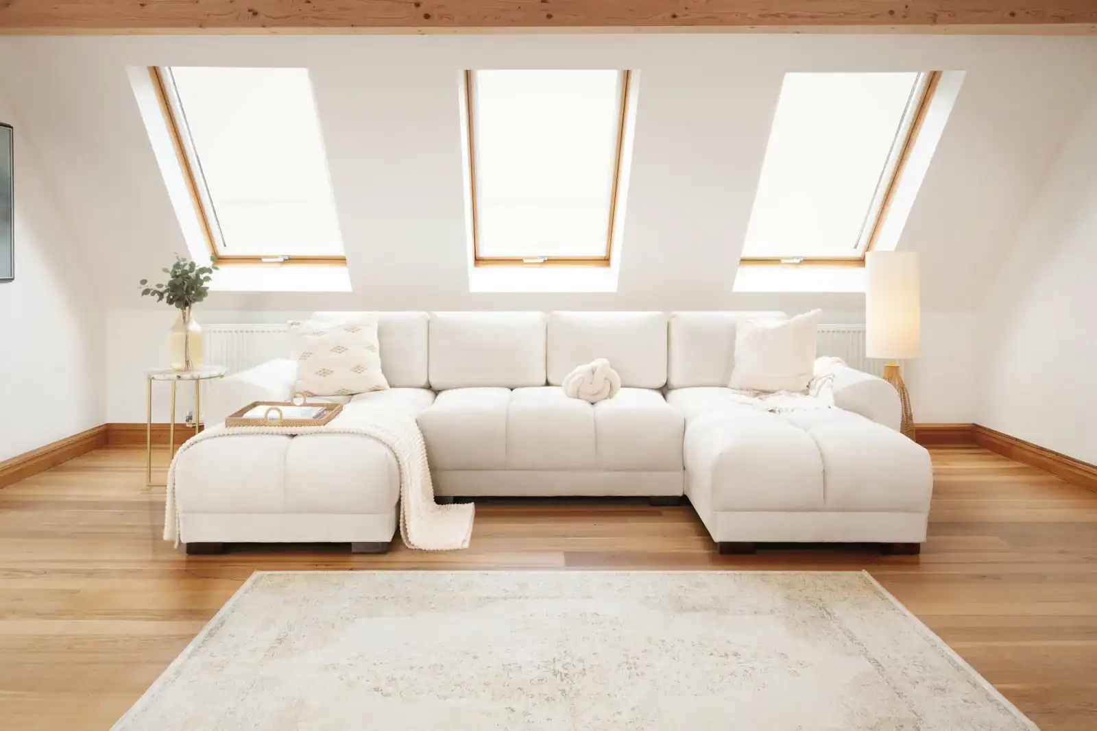 Azzuro Sofa Cream U Shape Corner, view 3