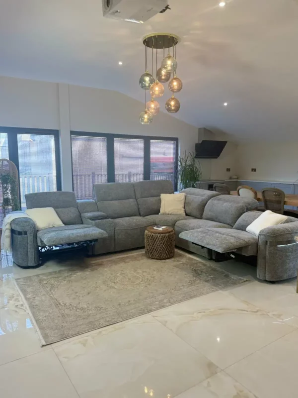 Bicester Electric Recliner Sofa Grey Large Corner, view 7