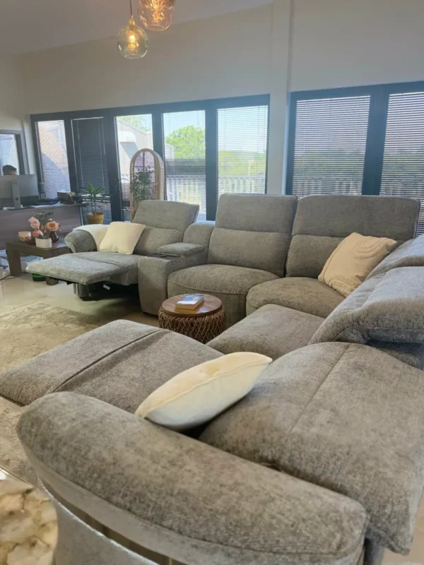 Bicester Electric Recliner Sofa Grey Large Corner, view 8
