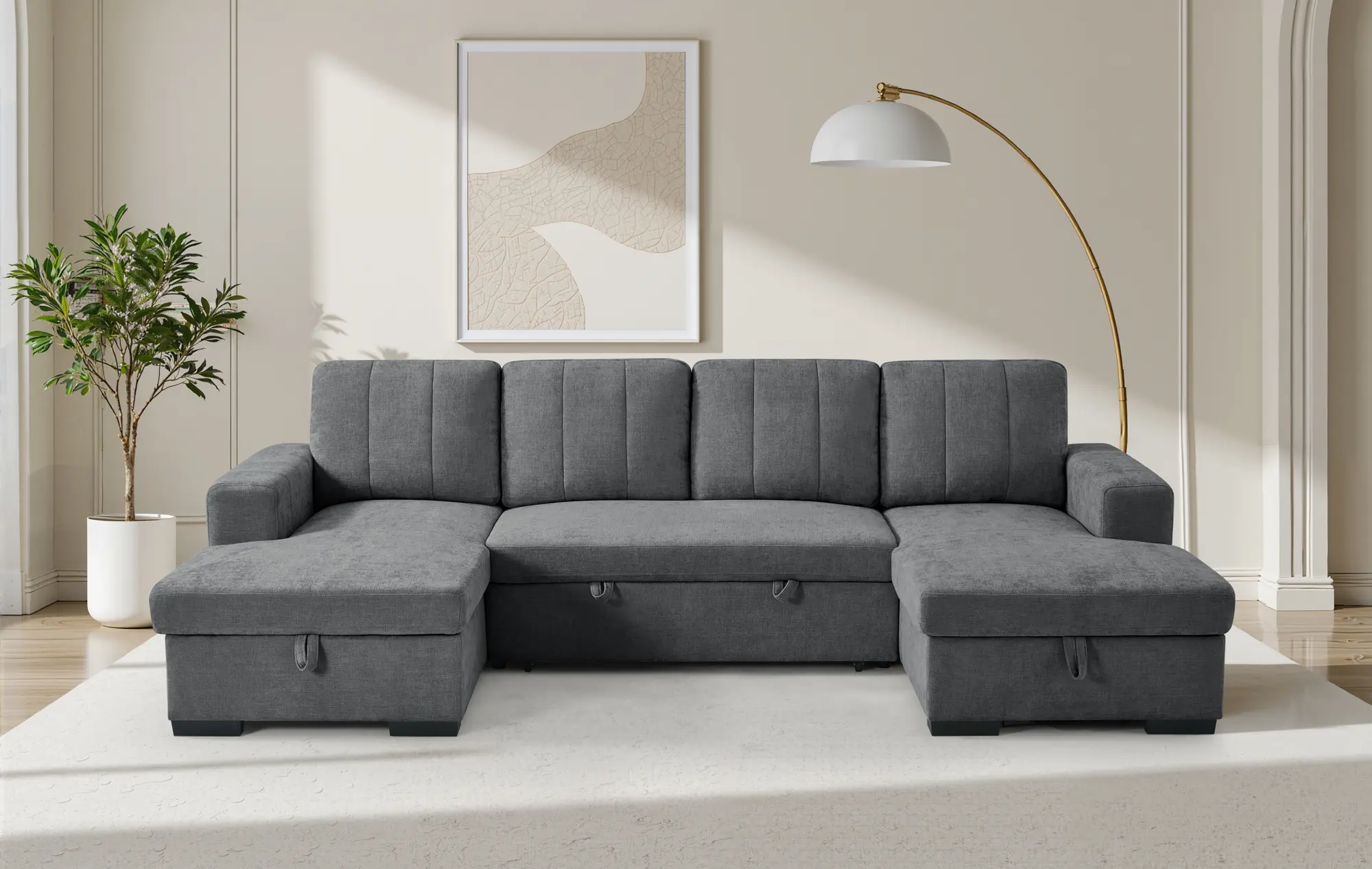 Como grey corner sofa in a living room