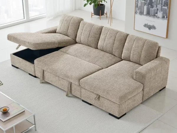 Como Sofabed Beige U Shape Corner, view 3