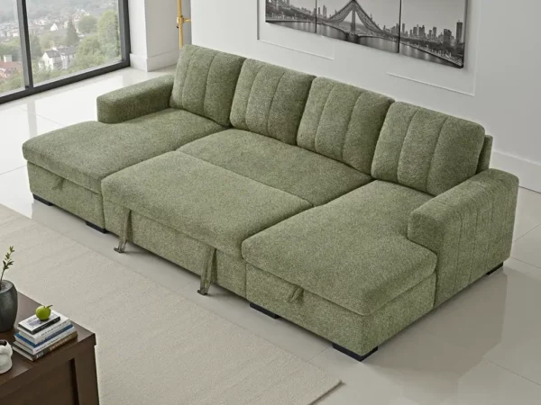 Como Sofabed Green U Shape Corner, view 2