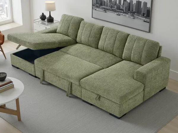 Como Sofabed Green U Shape Corner, view 3