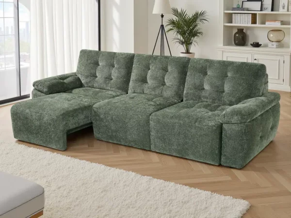 Dallas Electric Sofabed Green 3 Seater, view 2