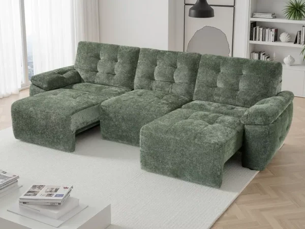 Dallas Electric Sofabed Green 3 Seater, view 3