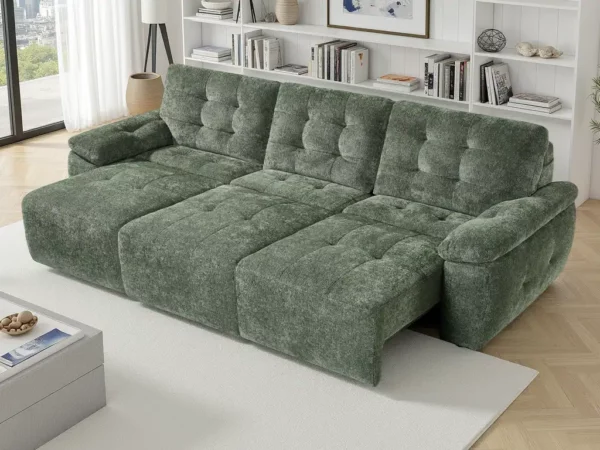 Dallas Electric Sofabed Green 3 Seater, view 4