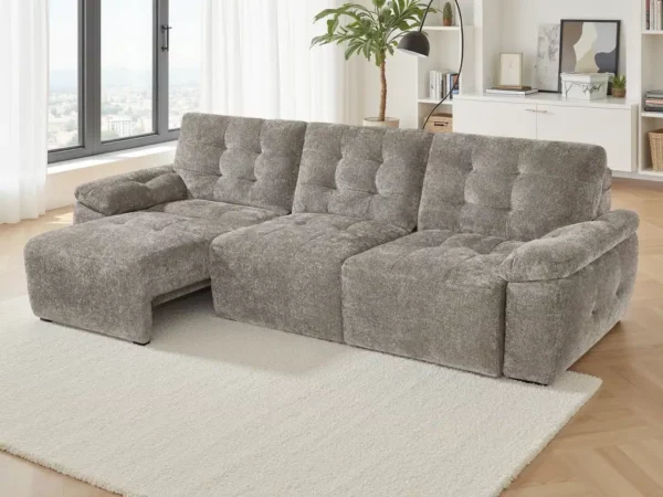 Dallas Electric Sofabed Mushroom 3 Seater, view 2