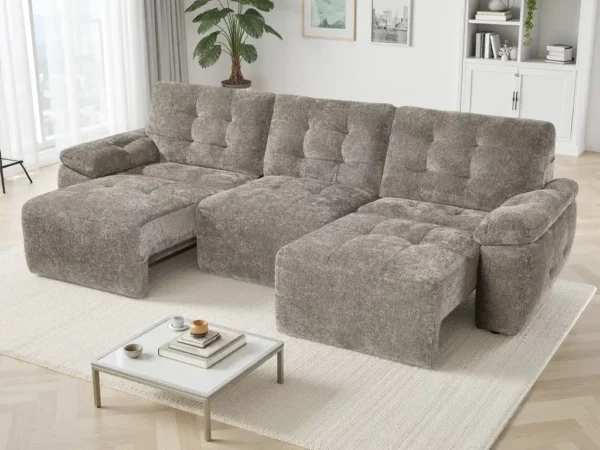Dallas Electric Sofabed Mushroom 3 Seater, view 3