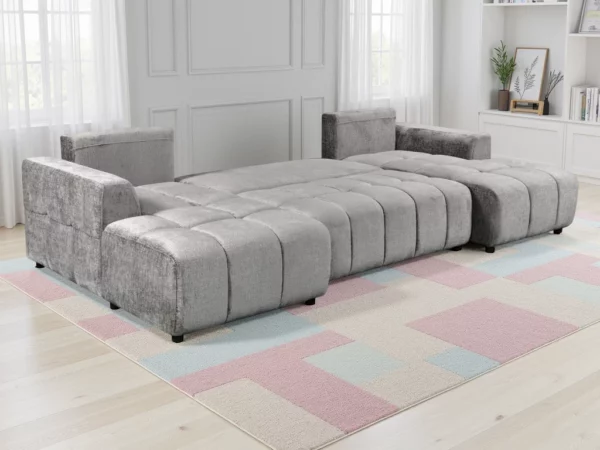 Shanghai Luxury Grey U Shape Corner Sofabed, view 3