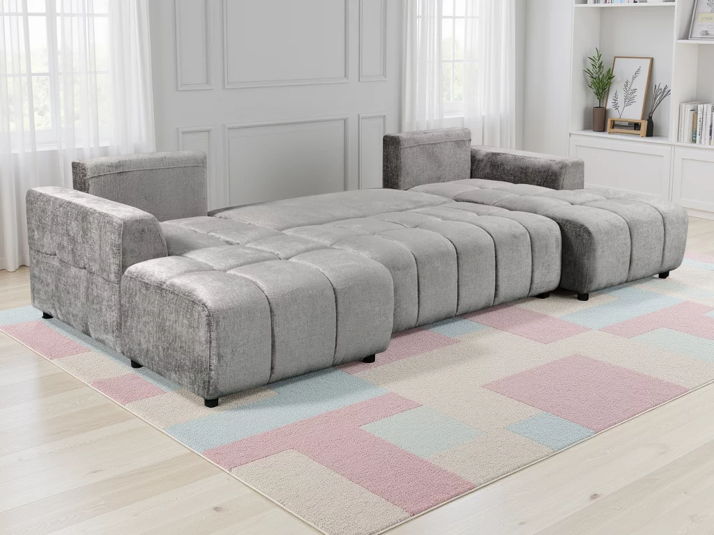 Shanghai Luxury Grey U Shape Corner Sofabed, view 3