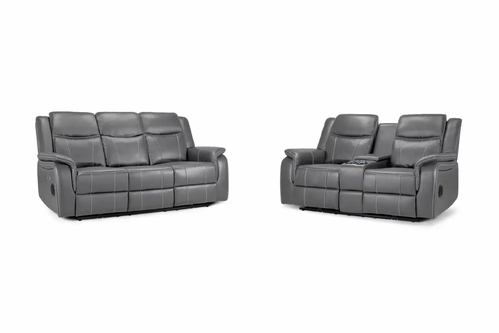 Galaxy Tech Electric Recliner Sofa Grey 3+2 Set, view 5