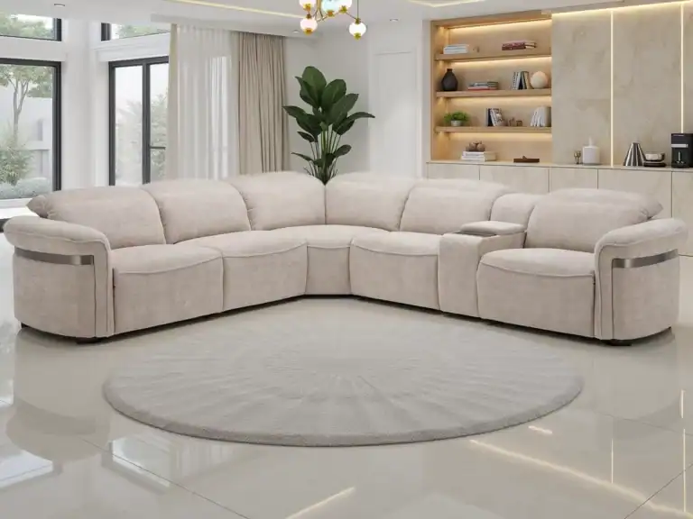 Bicester Electric Recliner Sofa Beige Large Corner