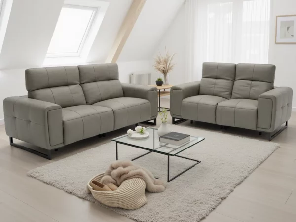 Richmond Electric Recliner Sofa Grey 3+2 Set