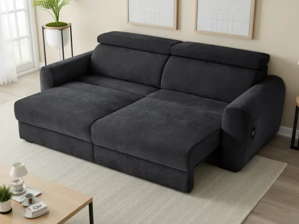 Dakota Electric Sofabed Black 3 Seater, view 2