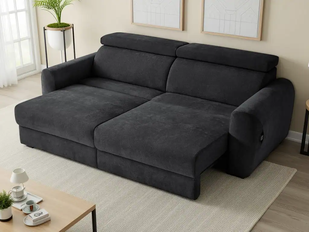 Dakota Electric Sofabed Black 3 Seater, view 2