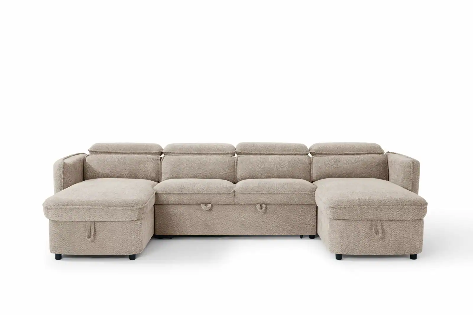 Capri Sofabed Beige U Shape Corner, view 5