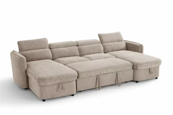 Capri Sofabed Beige U Shape Corner, view 4