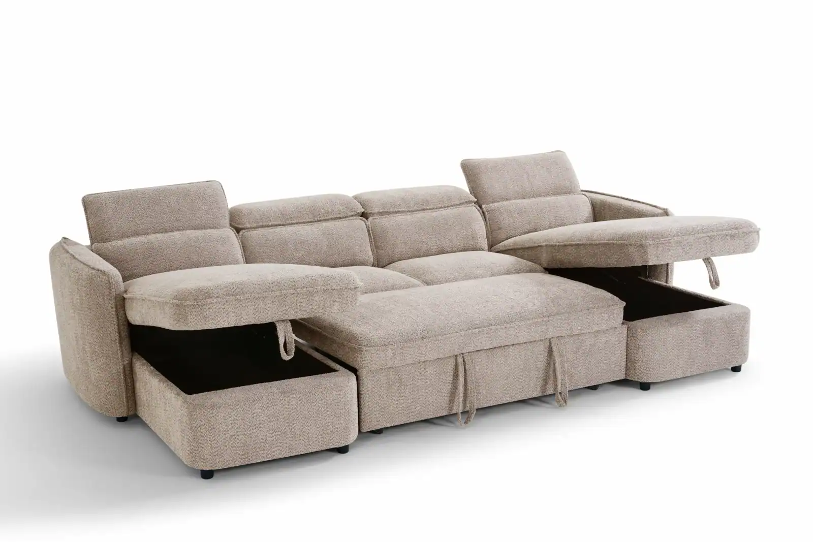 Capri Sofabed Beige U Shape Corner, view 3