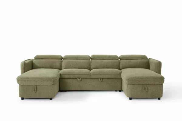 Capri Sofabed Green U Shape Corner, view 5
