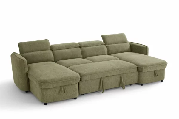 Capri Sofabed Green U Shape Corner, view 4