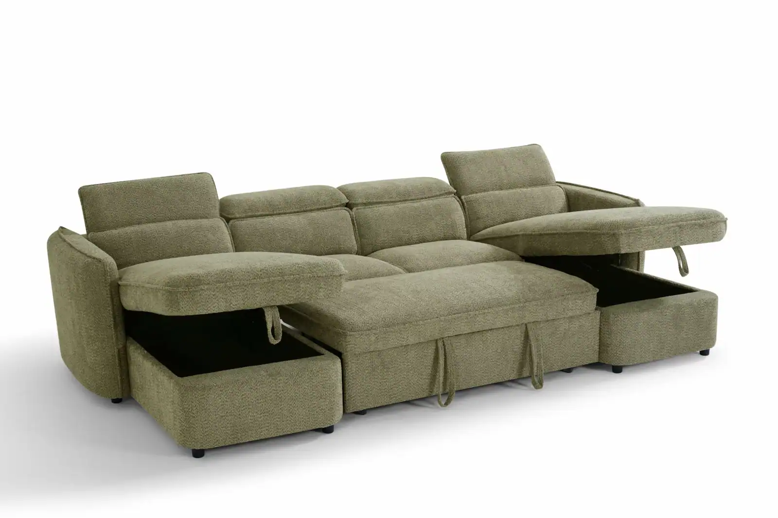 Capri Sofabed Green U Shape Corner, view 3