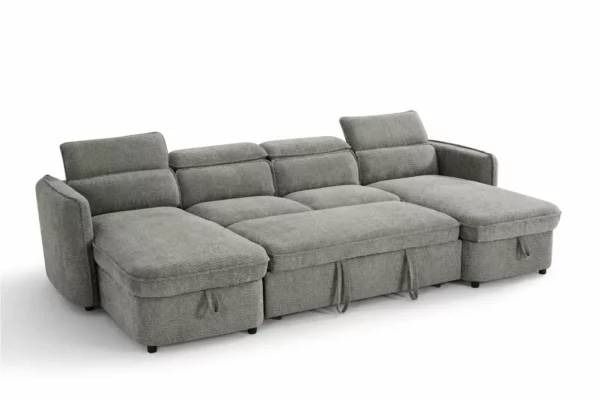 Capri Sofabed Grey U Shape Corner, view 4