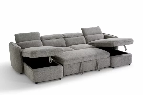 Capri Sofabed Grey U Shape Corner, view 3