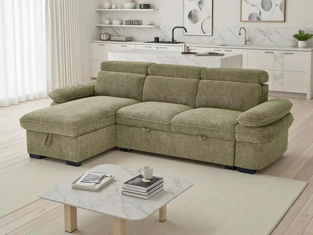 Hudson Sofabed Green Universal Corner