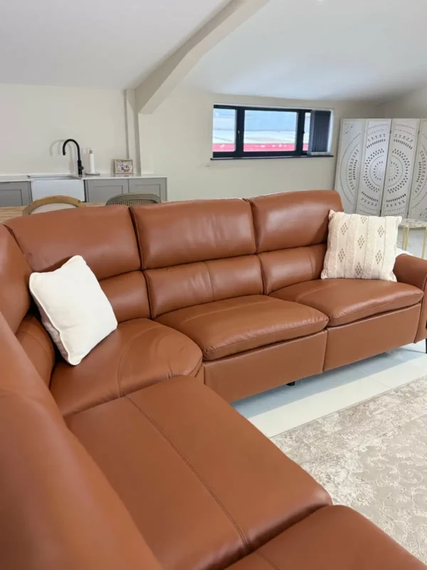 Arizona Electric Recliner Sofa Tan Large Corner, view 8