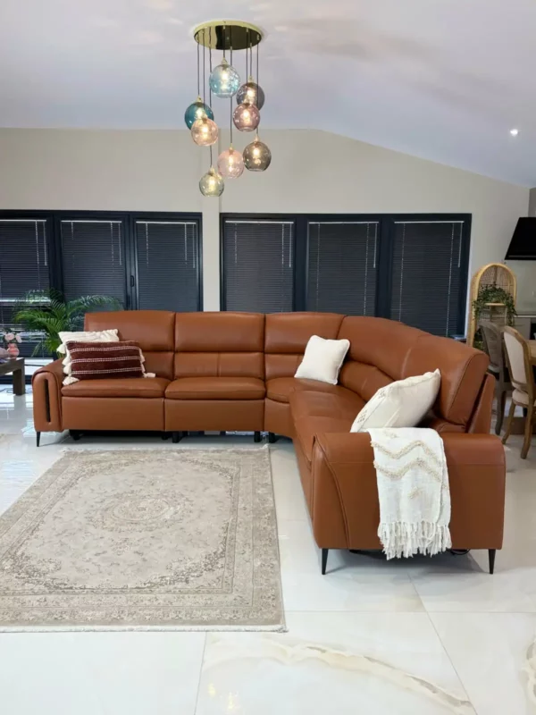 Arizona Electric Recliner Sofa Tan Large Corner, view 5