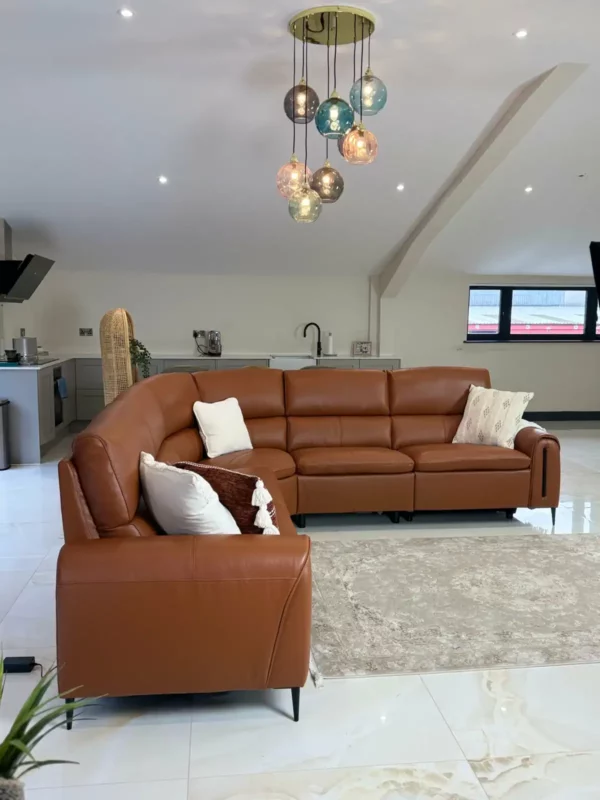 Arizona Electric Recliner Sofa Tan Large Corner, view 9