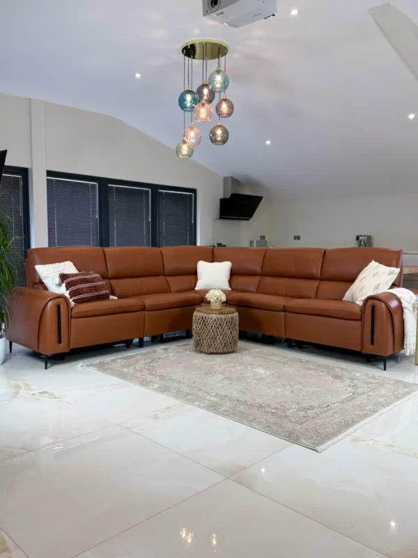 Arizona Electric Recliner Sofa Tan Large Corner, view 10