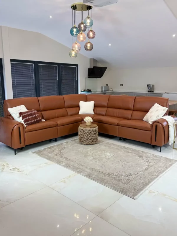 Arizona Electric Recliner Sofa Tan Large Corner, view 2